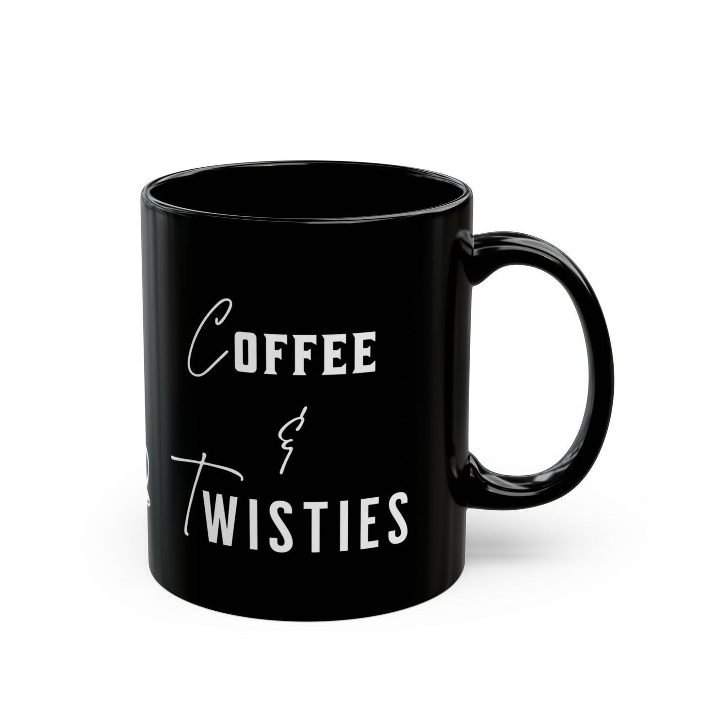 Coffee & Twisties Black Mug 11oz US
