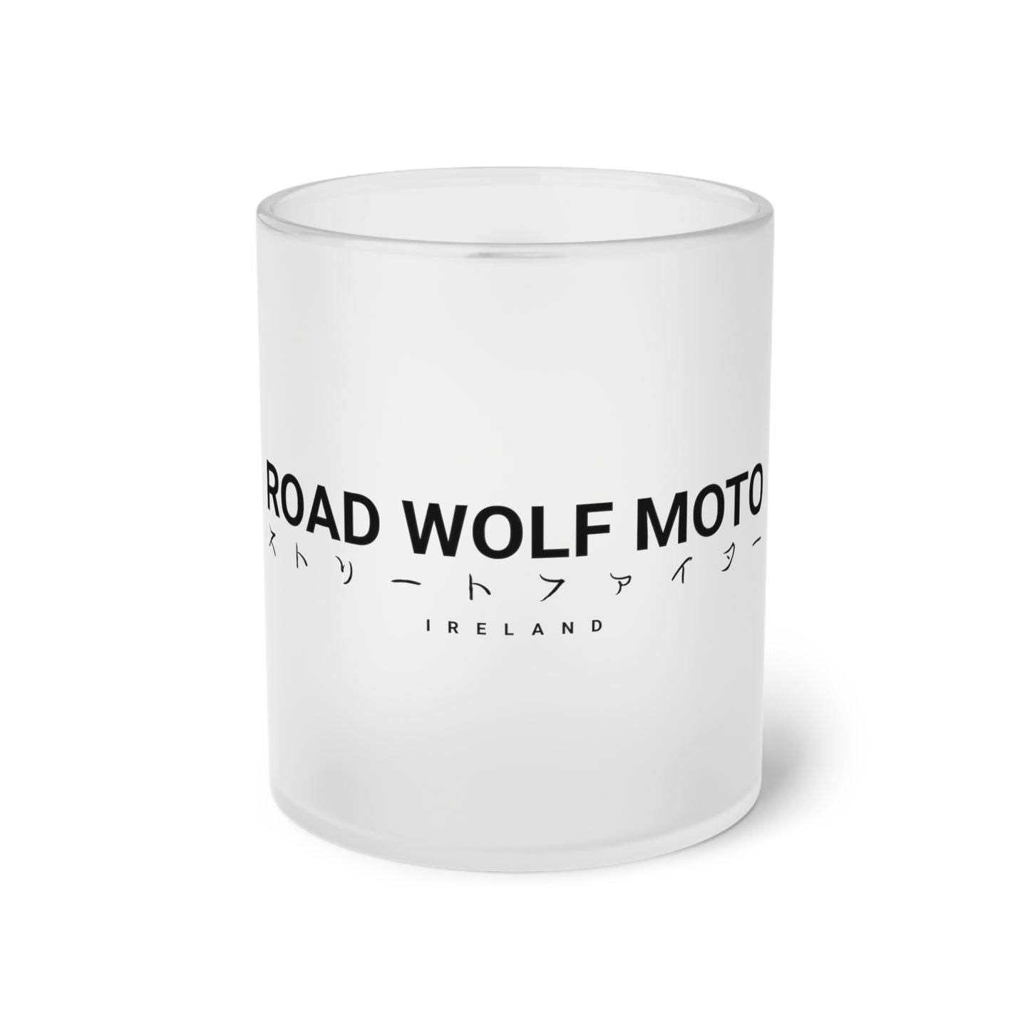 ROAD WOLF MOTO Frosted Glass Mug 11oz