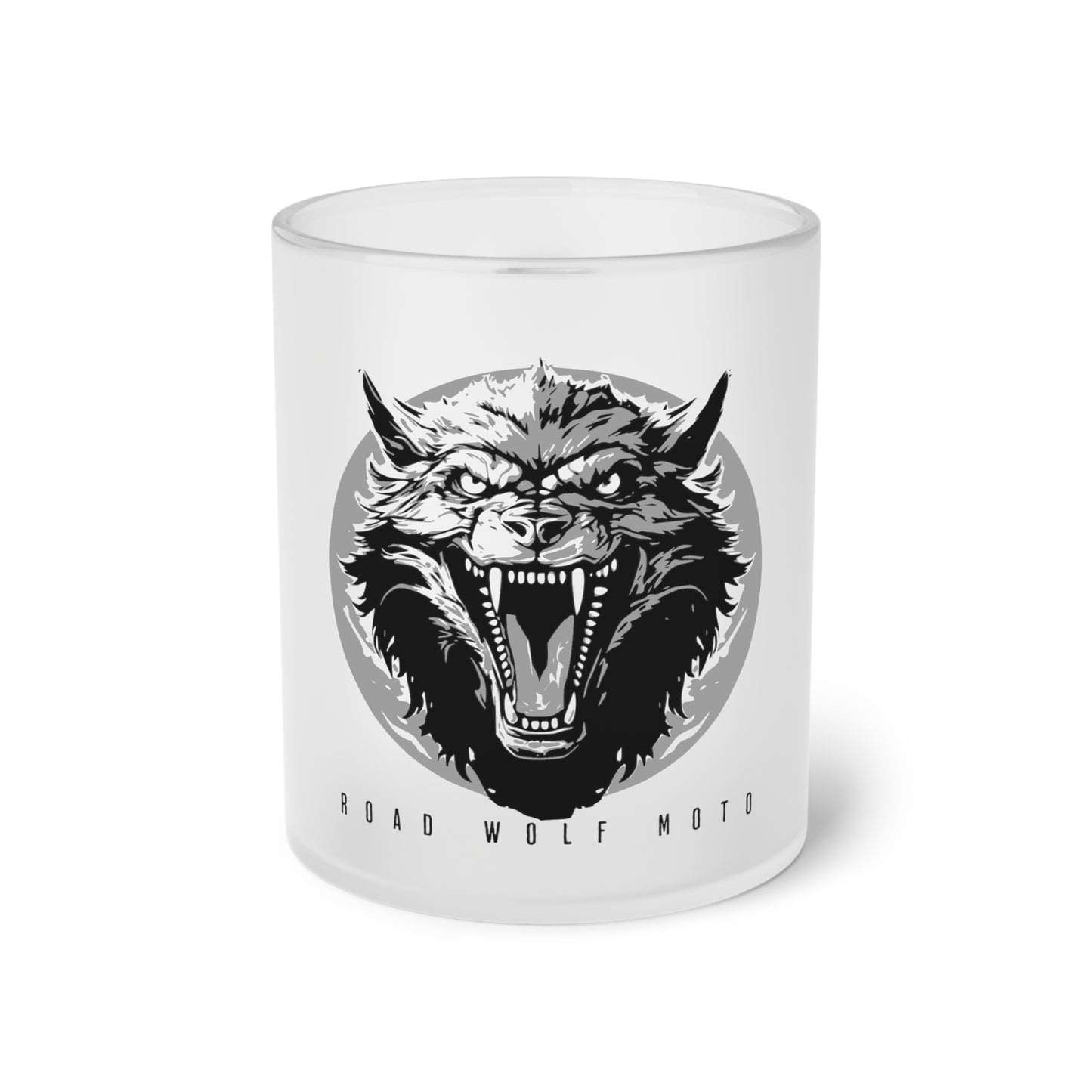 ROAD WOLF Logo Frosted Glass Mug 11oz