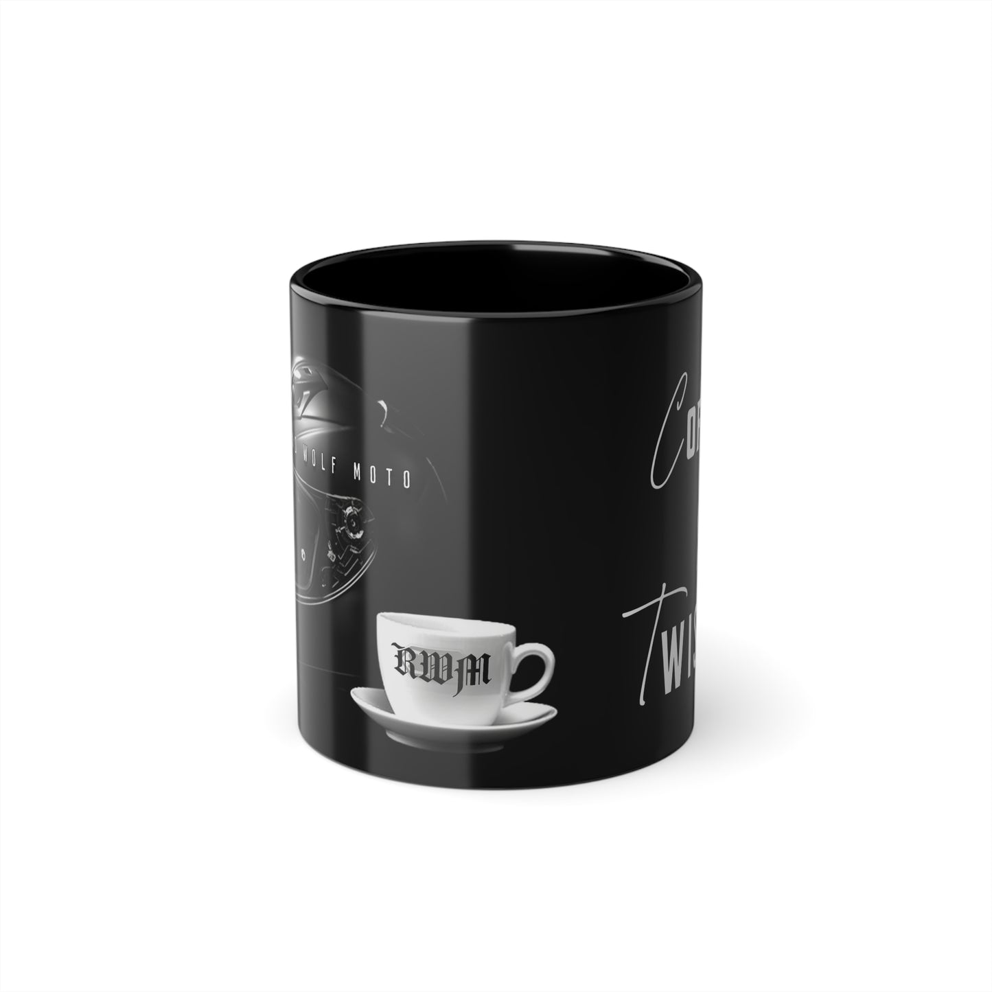 Coffee & Twisties Black Mug 11oz