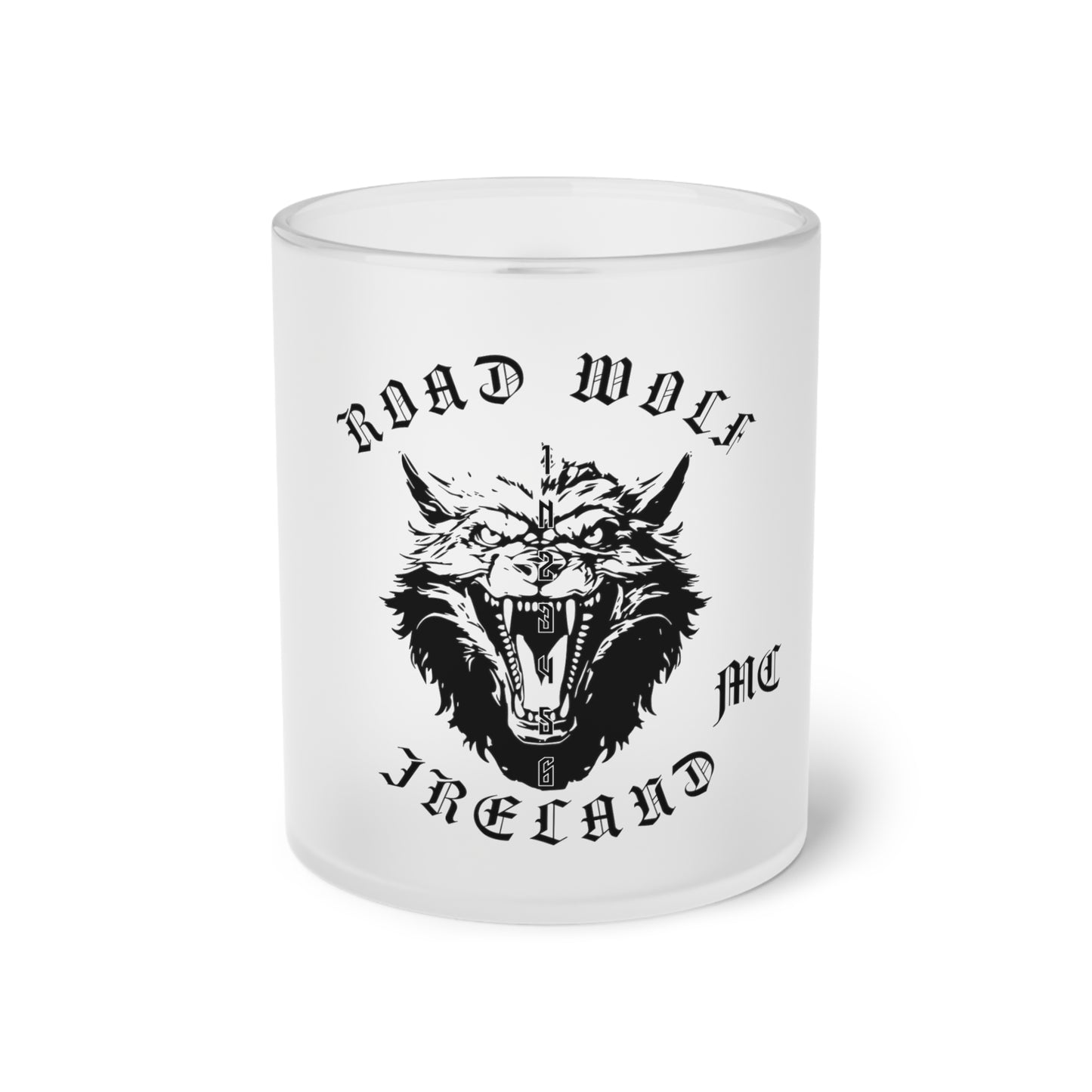 Road Wolf MC Frosted Glass Mug 11oz