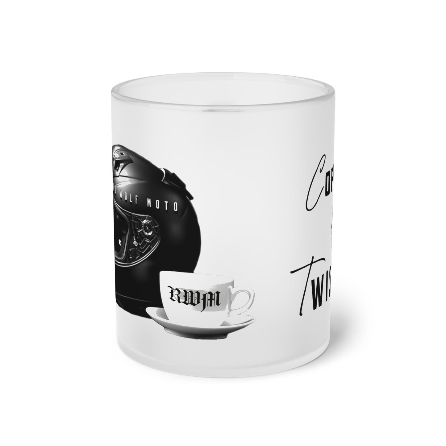 Coffee & Twisties Frosted Glass Mug 11oz