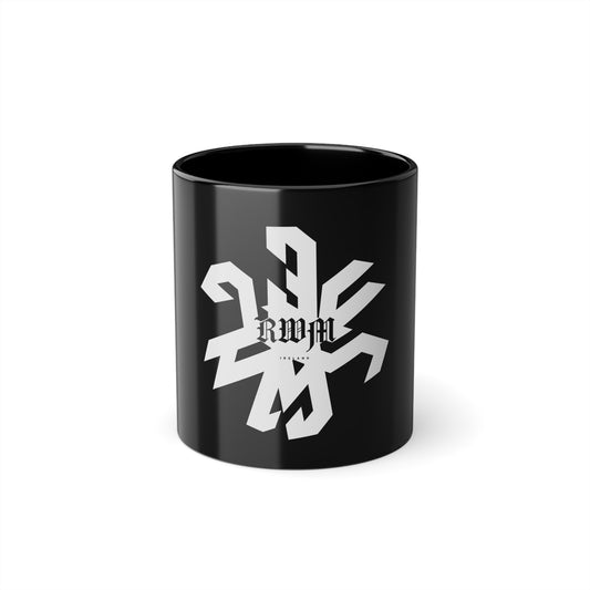 Revolves around 1N23456 Black Mug 11oz