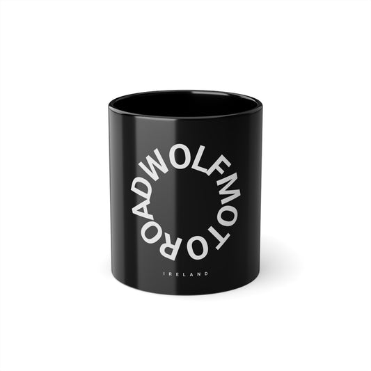 ROAD WOLF MOTO Circle of Doom Black Mug 11oz