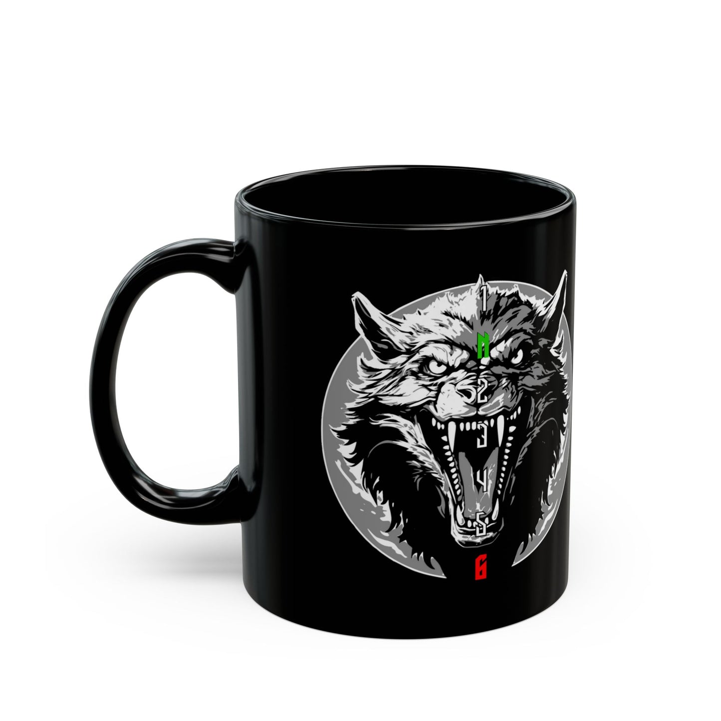 ROAD WOLF 1N23456 Black Mug 11oz US